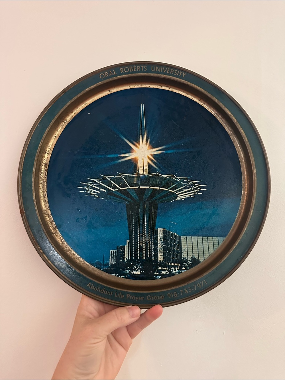 Abundant life prayer group Blue Decorative Wall Plate Oral Robert’s University
